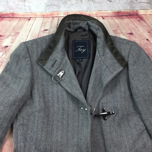 ⭐️FAY Virginia Gray Wool Blend Coat size Small - Picture 11 of 12